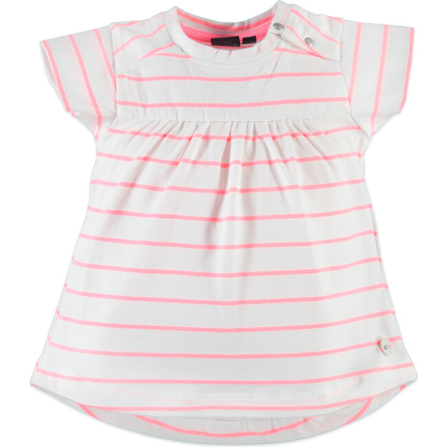 Striped Top, Neon Pink - Shirts - 1
