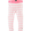 Striped Leggings, Neon Pink - Leggings - 1 - thumbnail