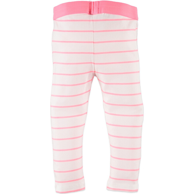Striped Leggings, Neon Pink - Leggings - 2
