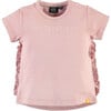 Ruffles Short Sleeve Tee, Dusk Pink - Tees - 1 - thumbnail