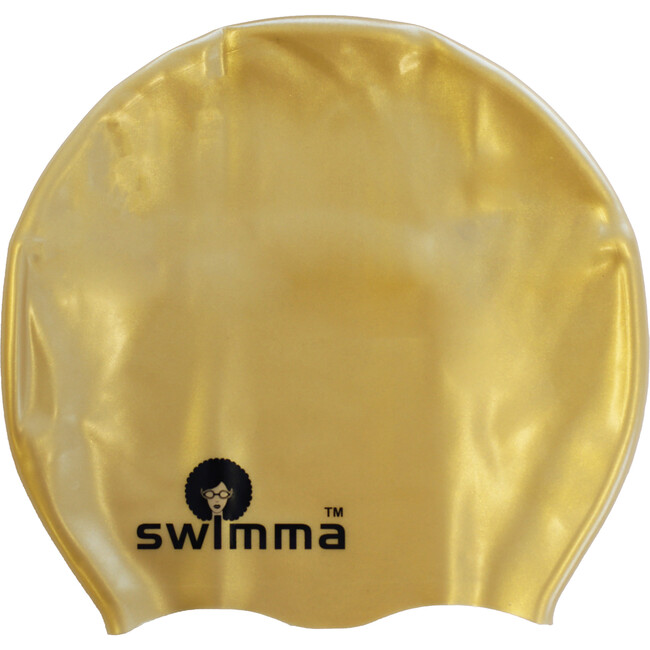 Afro-midi Swimcap, Gold - Swim Caps - 1