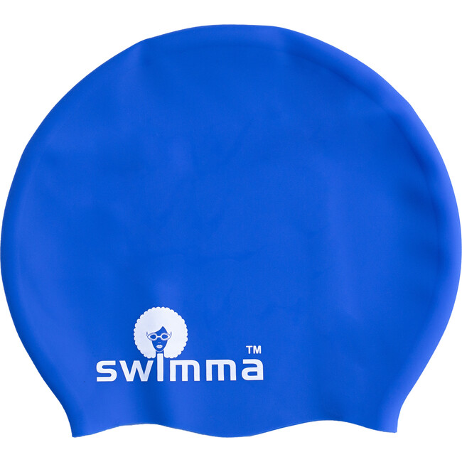 Afro-kids MIDI Swimcap, Royal Blue - Swim Caps - 1