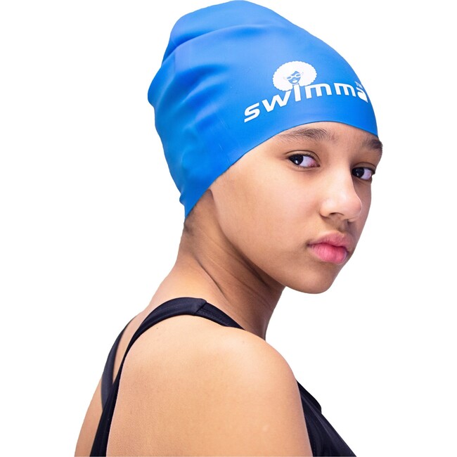 Afro-kids Swimcap, Royal Blue