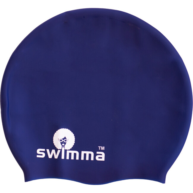 Afro-kids Swimcap, Navy - Swim Caps - 1