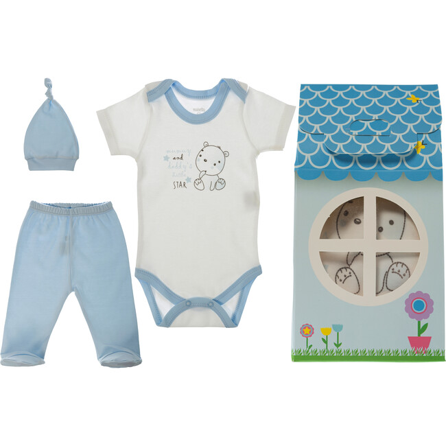 Patisserie Collection 3-Piece Layette Gift Set, Blue Bear - Onesies - 2