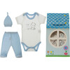 Patisserie Collection 3-Piece Layette Gift Set, Blue Bear - Onesies - 2 - thumbnail