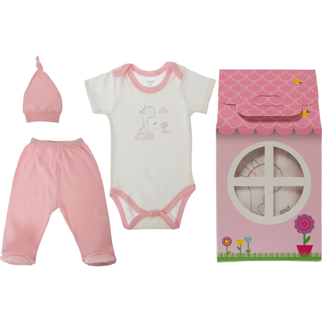 Patisserie Collection  3 Piece Layette Gift Set, Pink Giraffe - Onesies - 2