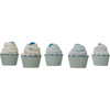 Patisserie 5-Pack Cupcake Baby Onesies, Blue - Onesies - 1 - thumbnail