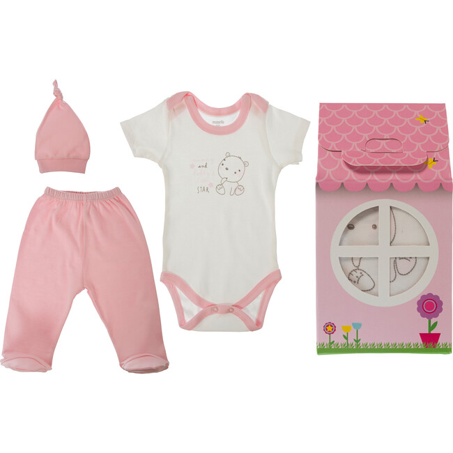 Patisserie Collection 3-Piece Layette Gift Set, Pink Bear - Onesies - 2