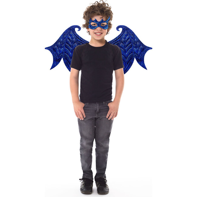 Blue Dragon Wings and Mask - Costume Accessories - 1