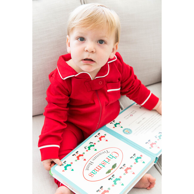 Footless Pajama Onesie, Red - Onesies - 2