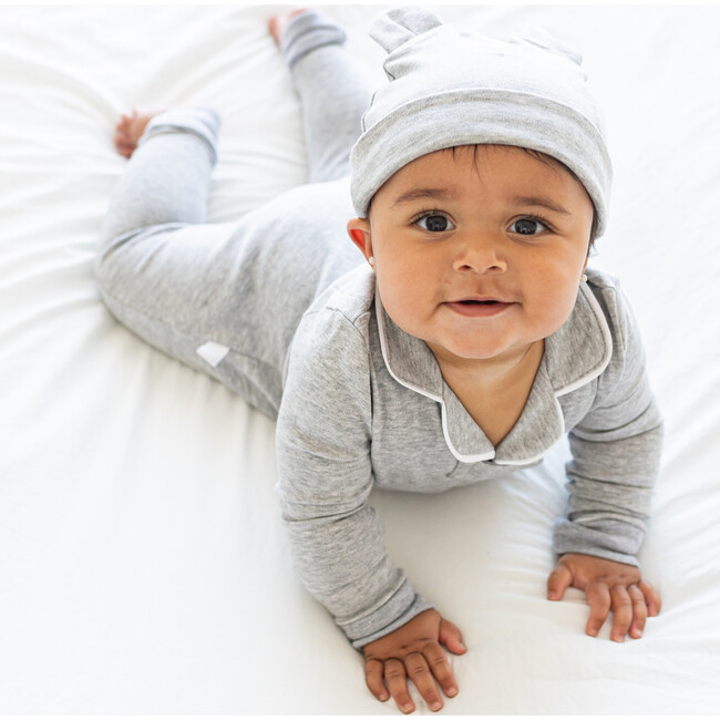 Footless Pajama Onesie, Heather Grey - Pajamas - 2