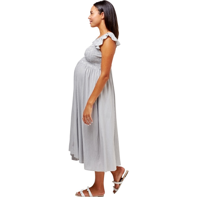 Women's Harper Smocked During + After Dress, Microstripe - Dresses - 3
