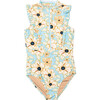 Women's Bella Sleeveless Ruffle One Piece Swimsuit, Eden Rose Print - One Pieces - 1 - thumbnail