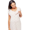 Women's Clementine Maternity + Nursing Nightie, Dots - Pajamas - 3