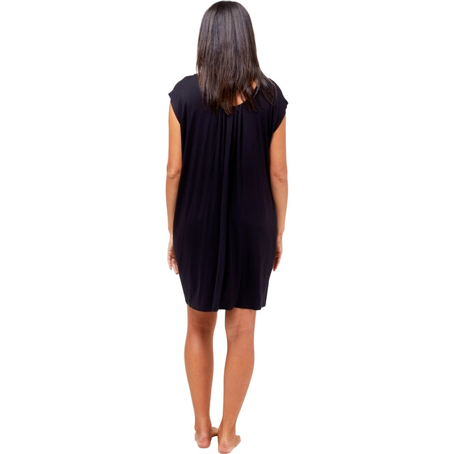 Women's Clementine Maternity + Nursing Nightie, Black - Pajamas - 4