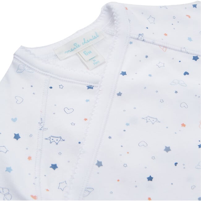 Star & Crown Print Wrap Onesie in Blue - Onesies - 3