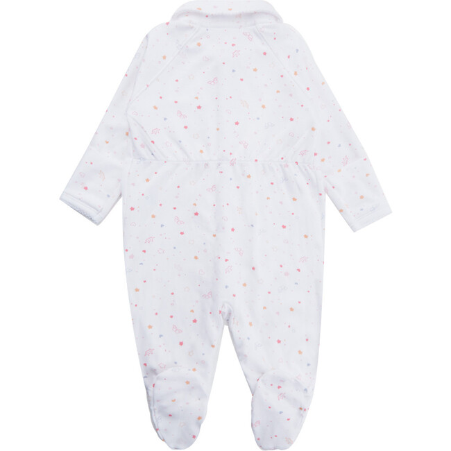 Angel Wing Print Sleepsuit with Mittens in Pink