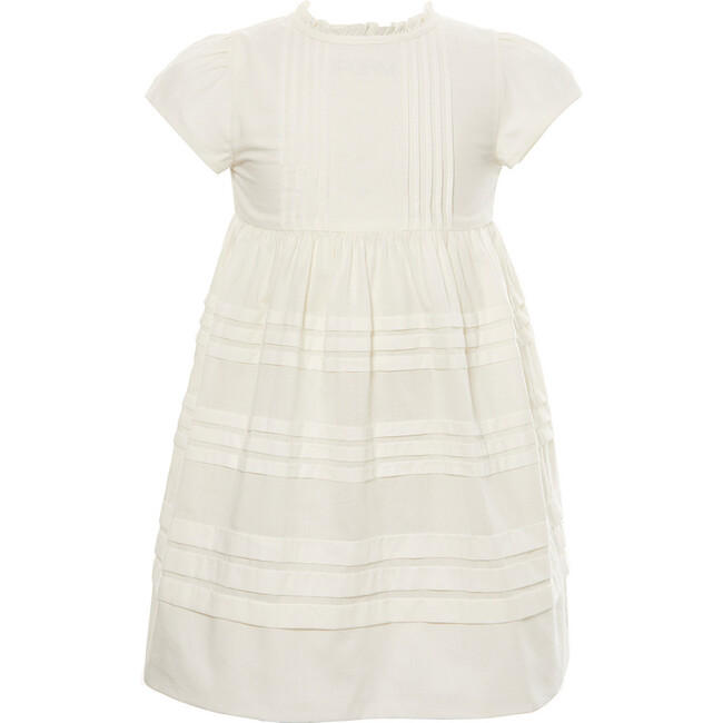 Emorie Pintuck Dress, Cream - Dresses - 1