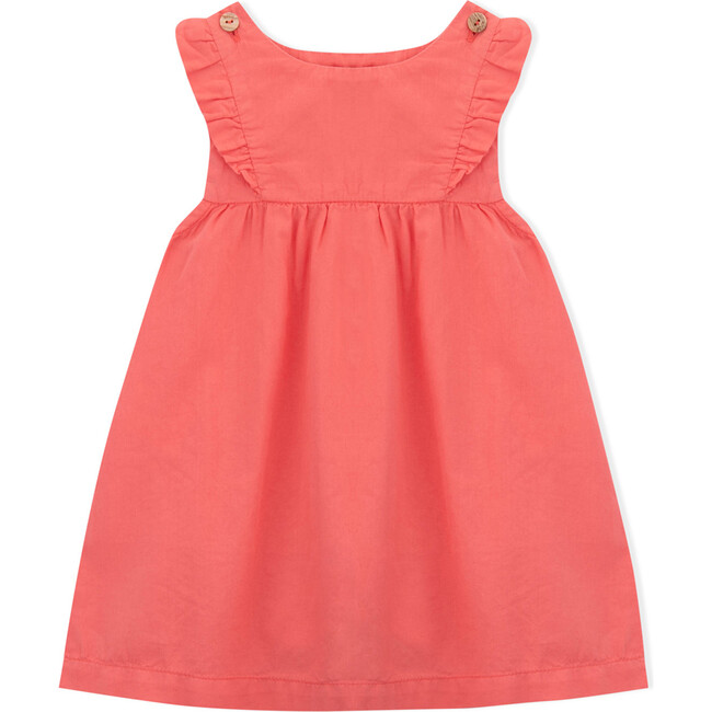 Baby Amber Pinafore Dress, Coral - Dresses - 1