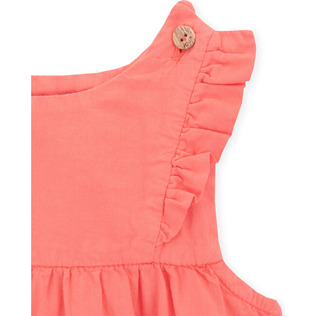 Baby Amber Pinafore Dress, Coral - Dresses - 2