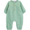 Newborn Organic Cotton Jumpsuit, Kiwi - Rompers - 1 - thumbnail