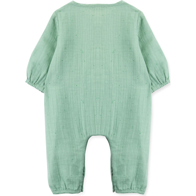 Newborn Organic Cotton Jumpsuit, Kiwi - Rompers - 3