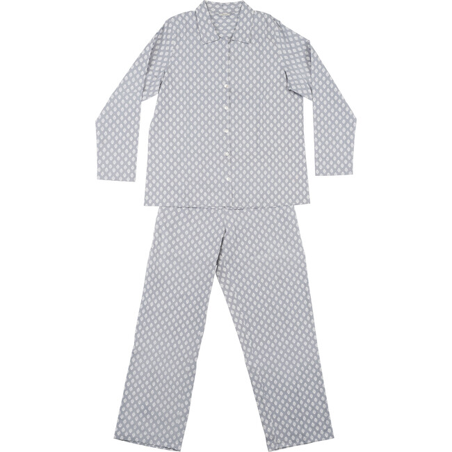 Women's Norette Pajama Set, Grey & White