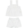 Zoe Girls Pajama Set, Green Double Dots - Pajamas - 1 - thumbnail