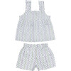 Simone Girls Pajama Set, Blue Polka Dot - Pajamas - 1 - thumbnail