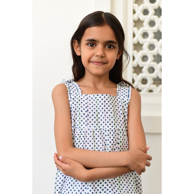 Simone Girls Pajama Set, Blue Polka Dot - Pajamas - 3