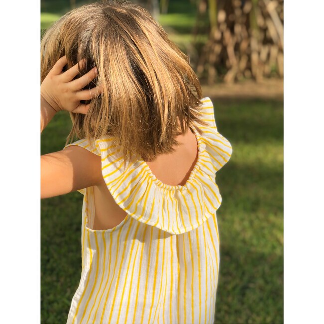 Charlotte Nightdress, Yellow Stripes - Nightgowns - 3