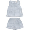 Posie Pajama Set, Soft Blue - Pajamas - 1 - thumbnail