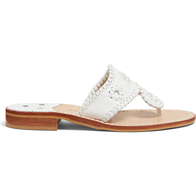 Women's Jacks Flat Sandal, White - Sandals - 2