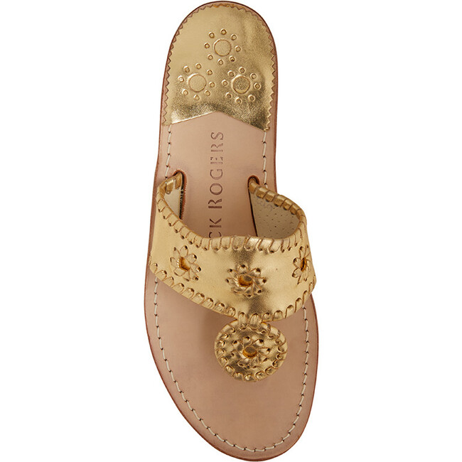 Women's Jacks Flat Sandal, Gold - Sandals - 4