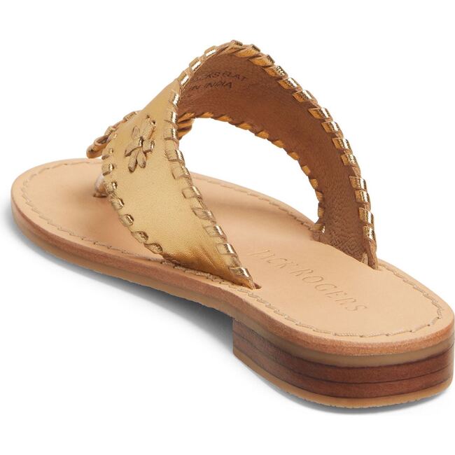 Girls Jacks Flat Sandal, Gold - Sandals - 3