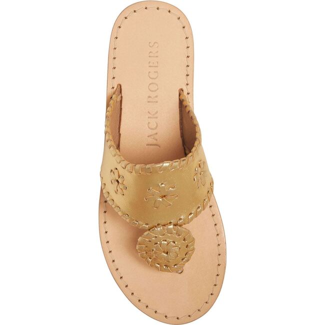 Girls Jacks Flat Sandal, Gold - Sandals - 4