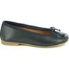 Smooth Leather Ballerinas, Navy - Flats - 1 - thumbnail