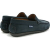 Plain Vamp Moccasins in Nubuck Leather, Navy - Loafers - 4