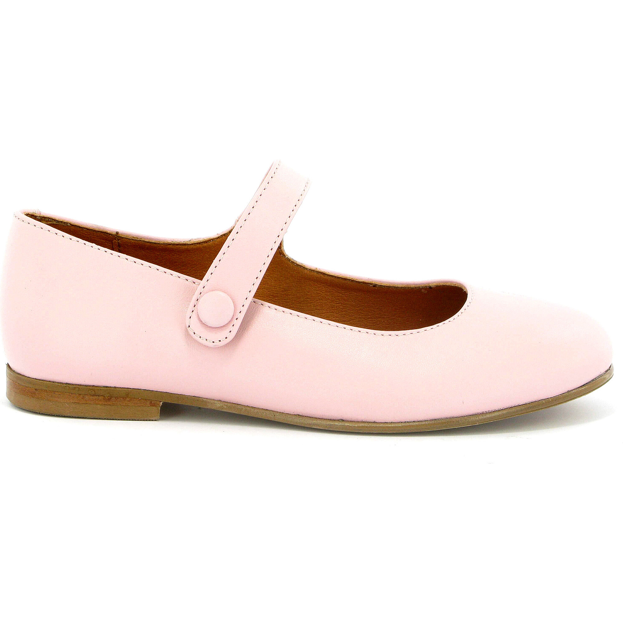 Leather Mary Jane Ballerinas, Pink - Flats - 1