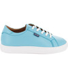Laces Smooth Leather Sneakers, Turquoise - Sneakers - 1 - thumbnail