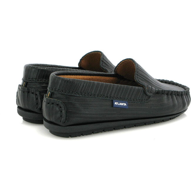 Leather Moccasins, Ostrich Black Print - Loafers - 4