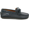 Laces Moccasins in Smooth Leather, Navy - Loafers - 1 - thumbnail