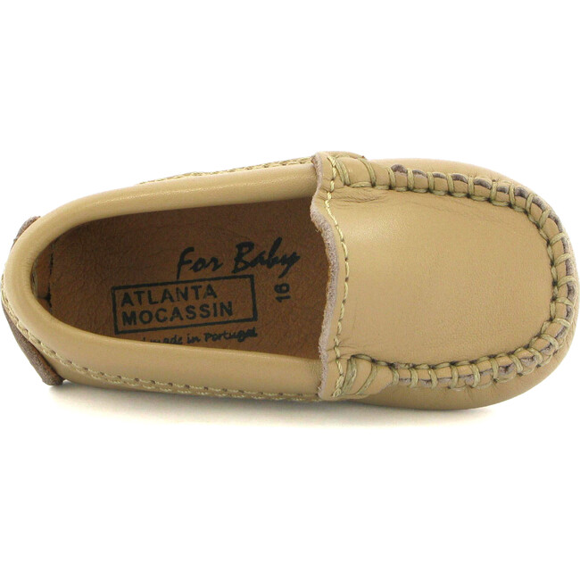 Baby Plain Vamp Moccasins in Smooth Leather, Beige - Loafers - 5