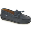Laces Moccasins in Smooth Leather, Navy - Loafers - 2