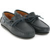 Laces Moccasins in Smooth Leather, Navy - Loafers - 3