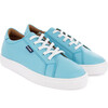 Laces Smooth Leather Sneakers, Turquoise - Sneakers - 3