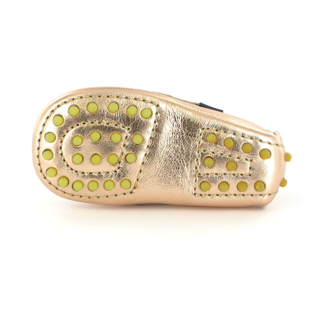 Baby Penny Moccasins in Metallic Leather, Rose Gold - Loafers - 6