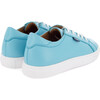 Laces Smooth Leather Sneakers, Turquoise - Sneakers - 4