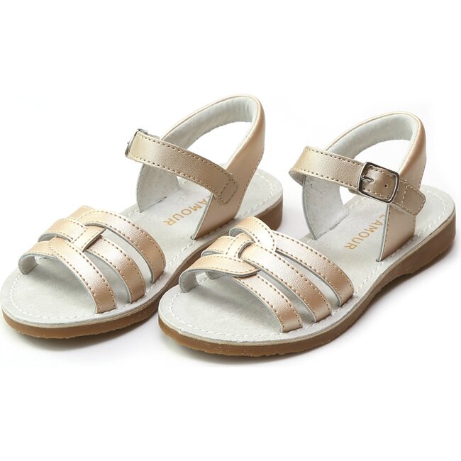 Peyton Braided Sandal, Champagne - Sandals - 1